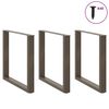 vidaXL Dining Table Legs U-Shaped 3 pcs Natural Steel 90x(72-73) cm Steel