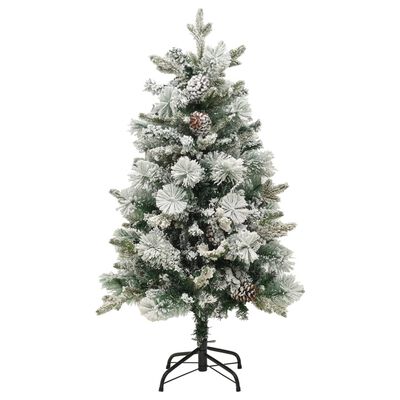 vidaXL Pre-lit Christmas Tree with Flocked Snow&Cones 150 cm PVC&PE