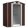 vidaXL Garden Shed Dark Brown 192x108x223 cm Galvanised Steel