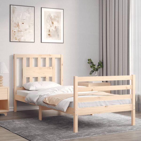 vidaXL Bed Frame without Mattress 90x200 cm Solid Wood
