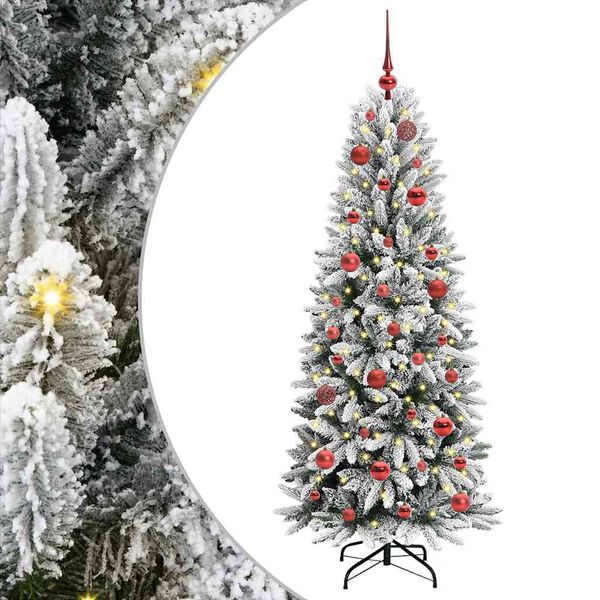 vidaXL Artificial Christmas Tree with 150 LEDs with Stand White 150 cm
