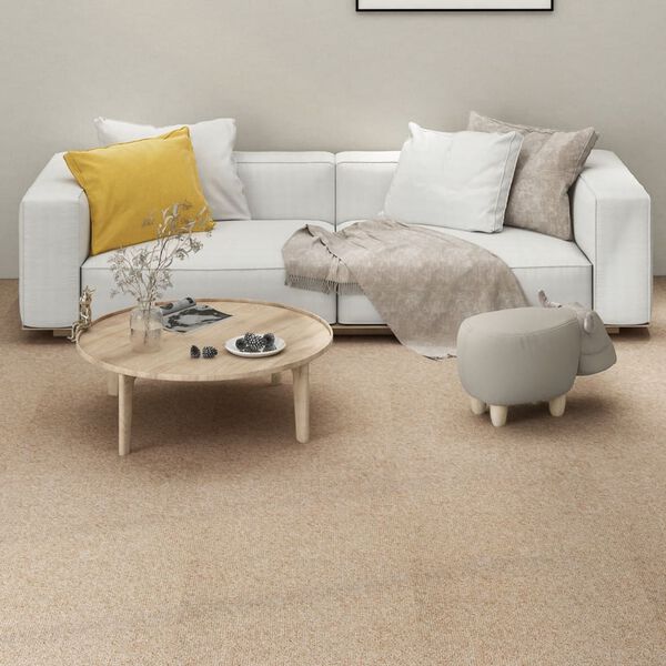 vidaXL Carpet Floor Tiles 16 pcs 4 m² 25x100 cm Light Beige