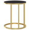 vidaXL Side Table Gold and Black 45 cm Tempered Glass