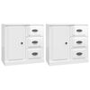 vidaXL Sideboards 2 pcs High Gloss White Engineered Wood