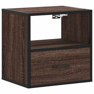 vidaXL Wall-mounted Bedside Cabinet Brown Oak 40x31x39.5 cm