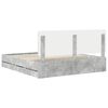 vidaXL Bed Frame with Drawer Concrete Grey 200 x 200 cm Engineer Wood