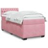 vidaXL Box Spring Bed with Mattress Pink 90x190 cm Velvet