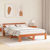 vidaXL Bed Frame with Headboard Wax Brown 140 x 200 cm Solid Pine Wood