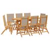 vidaXL 9 Piece Garden Dining Set Solid Wood Acacia and Textilene