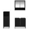 vidaXL Bathroom Furniture Set 3 pcs Black Oak Engineered Wood