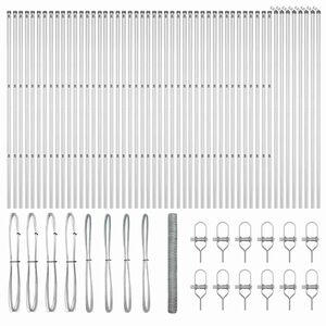 vidaXL Hexagonal Fence Ground Fix 100 x 1.6 m Galvanised Steel Silver