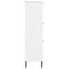 vidaXL Bookcase with Metal Legs White 90x35x128.5 cm Solid Wood OSLO