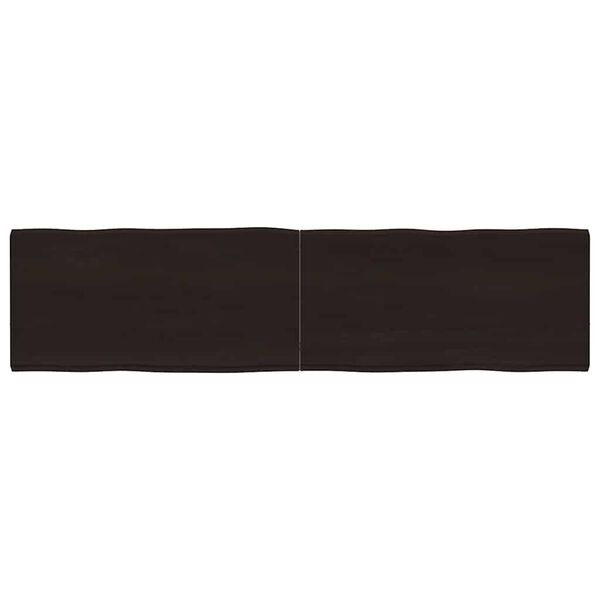 vidaXL Table Top Dark Brown 160x40x(2-4) cm Treated Solid Wood Live Edge