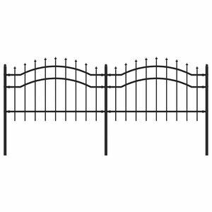 vidaXL Garden Fence Woerden with Spear Top Black 240x75 cm Steel