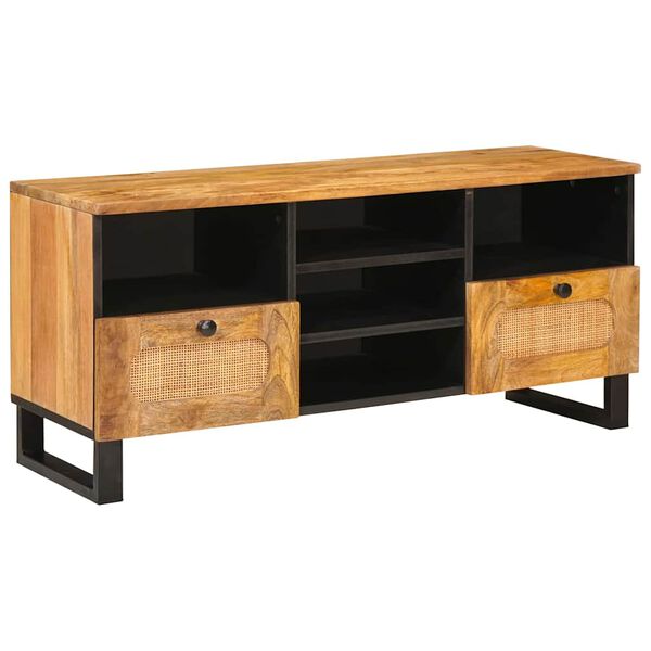 vidaXL TV Cabinet with Drawer Brown 100 x 33 x 46 cm Solid Mango Wood