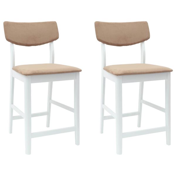 vidaXL Dining Chairs 2 pcs White 48 x 49 x 95 cm Solid Rubber Wood