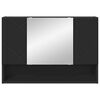 vidaXL Mirror Cabinet with Door Black 80 x 17 x 55 cm Engineered Wood