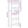 vidaXL Book Cabinet Old Wood 60 x 30 x 155 cm Engineered Wood