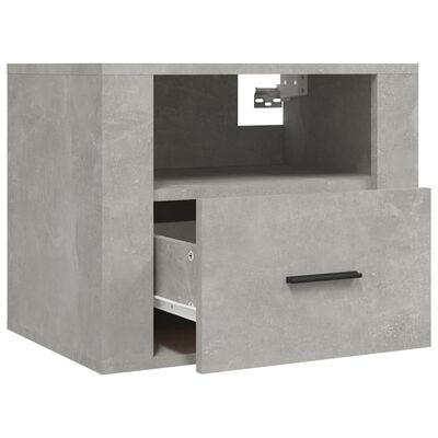vidaXL Wall-mounted Bedside Cabinet Concrete Grey 50x36x40 cm