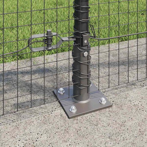 vidaXL Fence Post Grey 100 x 0.8 m (25 x 25 mm mesh) Steel and PVC