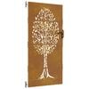 vidaXL Garden Gate 85x200 cm Corten Steel Tree Design
