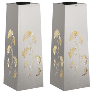 vidaXL Solar LED Pathway Light 2 pcs Warm White 18 x 18 x 50 cm