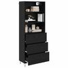 vidaXL Highboard with Drawer 2 pcs Black Oak Engineered Wood
