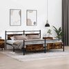 vidaXL Metal Bed Frame without Mattress Smoked Oak 193x203 cm