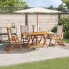 vidaXL 5 Piece Garden Dining Set Solid Wood Acacia and Textilene