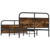 vidaXL Metal Bed Frame without Mattress Smoked Oak 137x190 cm