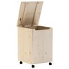 vidaXL Laundry Basket with Wheels RANA 45x45x64 cm Solid Wood Pine