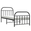 vidaXL Metal Bed Frame without Mattress with Footboard Black 90x200cm