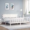 vidaXL Bed Frame without Mattress White 200x200 cm Solid Wood Pine