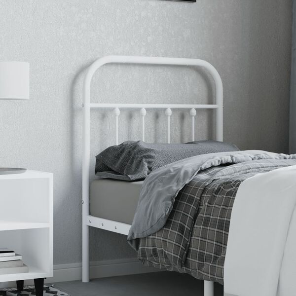 vidaXL Metal Headboard White 75 cm