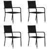 vidaXL 5 Piece Garden Dining Set Black