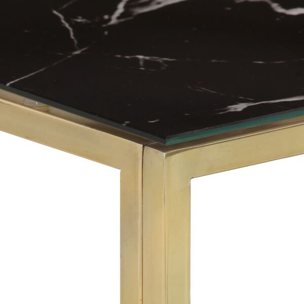 vidaXL Console Table Gold Stainless Steel and Tempered Glass