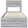 vidaXL Bed Frame Grey Sonoma 75 x 190 cm Solid Pine Wood