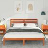 vidaXL Bed Frame with Headboard Wax Brown 140 x 200 cm Solid Pine Wood