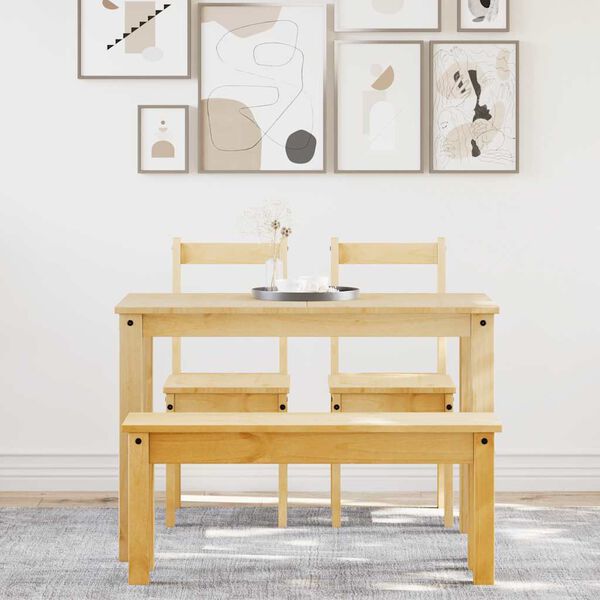 vidaXL 4 Piece Dining Set Panama Solid Wood Pine