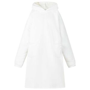 vidaXL Blanket Hoodie White M Fleece and Flannel