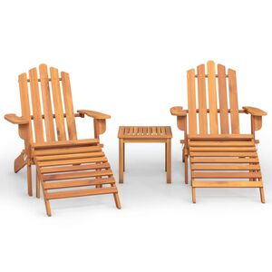 vidaXL 3 Piece Adirondack Garden Lounge Set Solid Wood Acacia