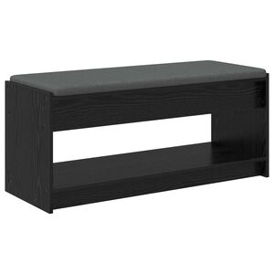 vidaXL Hall Bench Black Oak 103 x 38 x 45 cm