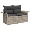 vidaXL Garden Sofa with Cushion Light Grey 141 x 62 x 69cm Poly Rattan