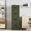 vidaXL File Cabinet with Drawer 2 pcs Olive Green 44 x 50 x 139 cm