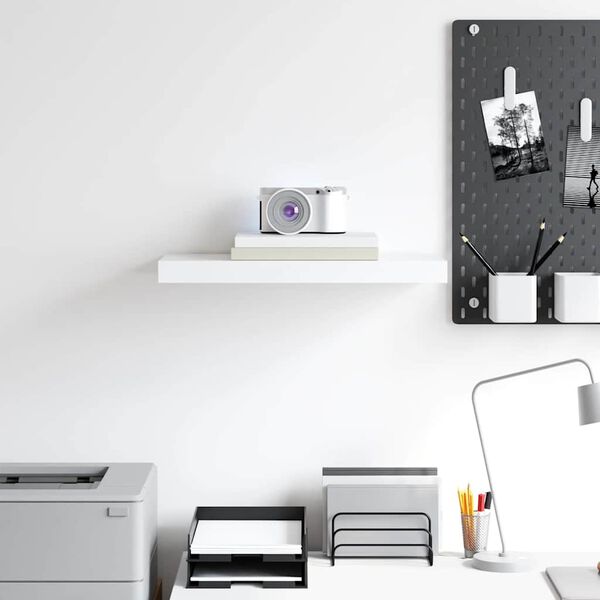 vidaXL Floating Wall Shelf White 50x23x3.8 cm MDF