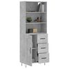 vidaXL Highboard Concrete Grey 69.5x34x180 cm Engineered Wood