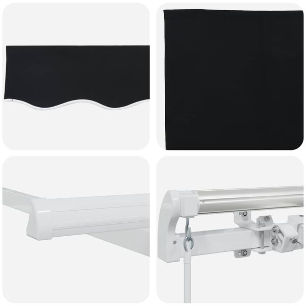 vidaXL Awning Retractable Manual Black 300 x 250 x 165 cm Polyester