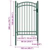 vidaXL Fence Gate with Arched Top Steel 100x106 cm Green