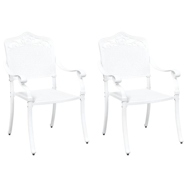 vidaXL Garden Chair 2 pcs White 55 x 56.5 x 91cm Aluminium
