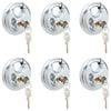 vidaXL Discus Locks with Keys 6 pcs Silver 8 x 2.8 x 8 cm